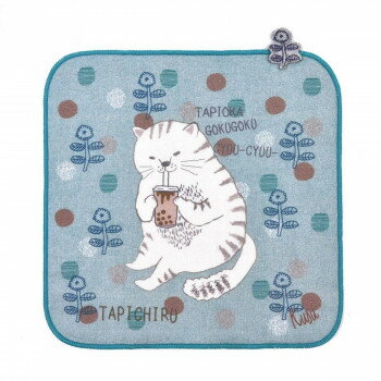 クスグルジャパン ガーゼパイルハンカチ タピオカタピチル柄 グリーン 23-6708