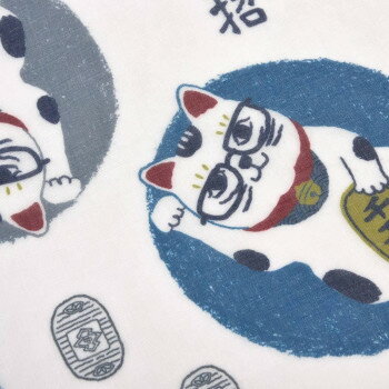 クスグルジャパン 和柄 ガーゼ手ぬぐい 猫招き柄 24-7090 3
