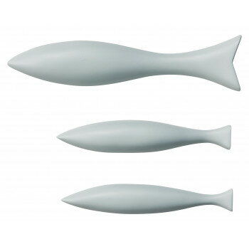 おさかなモチーフのおしゃれなウォールデコ。インテリアに馴染むグレージュカラーです。サイズW13.7×L2.6×H2.4cm、W13.6×L2.4×H1.6cm、W18.5×L4.4×H2.4cm個装サイズ：3.5×20.0×12.0cm重量...