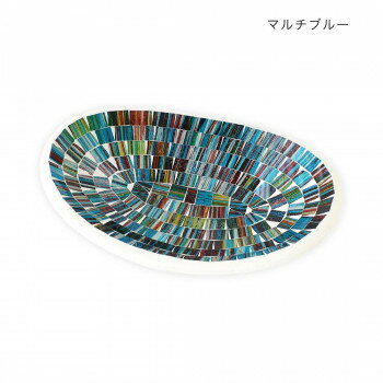 モザイクオーバルトレイ L マルチブルー 10223810340