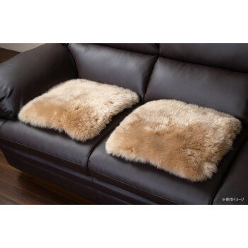 ムートン クッション 2枚組 ベージュ BE LWR540BE2P