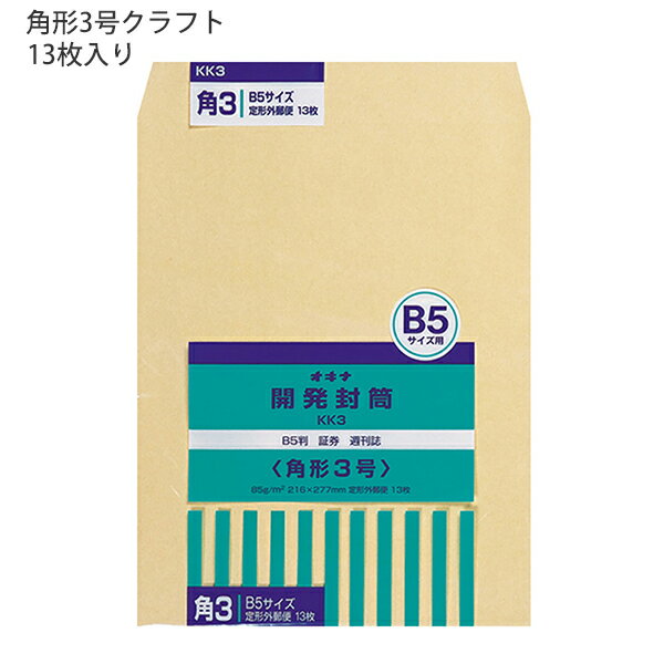 【スーパーSALE価格】日本ノート オキナ OKINA 開発封筒 角形3号 クラフト封筒 KK3 85g/m2 W216xH277mm 定形郵便物 ビジネス封筒...