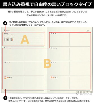 セール！手帳 2020 【名入れ 無料】 （2019年9月30日始まり）ハイタイド 手帳 週間ブロック ハイタイド HIGHTIDE A6 ブロック レプレ 手帳 スケジュール帳 メール便送料無料