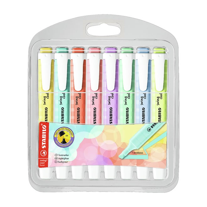 スタビロ STABILO スイングクール パステル 8色セット マーカー 蛍光ペン 翌日配送対応