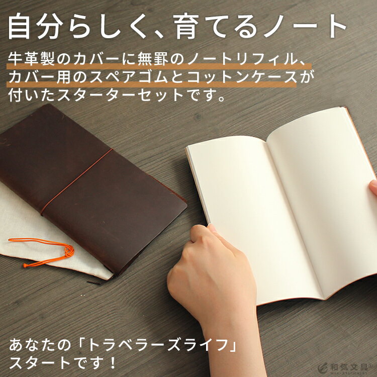 【名入れ 無料】 トラベラーズノート TRAVELER'S Notebook スターターキット / 革 レザー デザイン文具 デザイン おしゃれ メール便送料無料 /ブルー/ブラック/ブラウン/キャメル【あす楽対応】