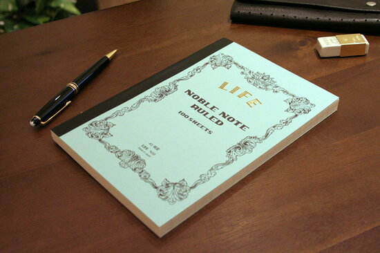 ライフ LIFE ノーブルノート A5 8mm横罫(ブルー) ノート A5 横罫デザイン文具 デザイン おしゃれ 翌日配送対応