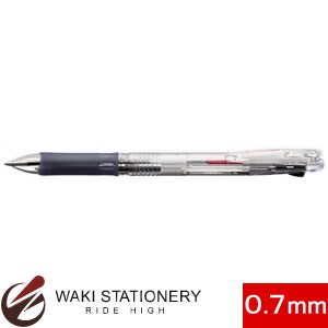 多功能笔 - ゼブラ クリップオンスリム 2色ボールペン 0.7mm 透明 （インク色：黒・赤) B2A5-C [B2A5]