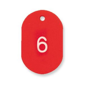 共栄プラスチック プラスチック番号札 小 1～50(1組) 赤 NO.9-1-R