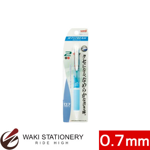三菱鉛筆 ジェットストリーム 2色ボールペン 1P 0.7mm 水色 （インク色：黒、赤)