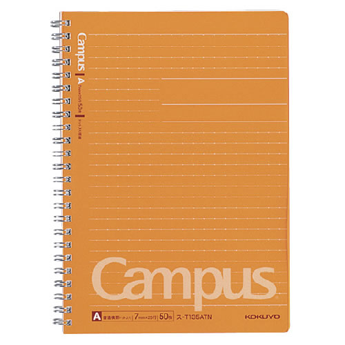 コクヨ キャンパス ツインリングノート A5 普通横罫 ドット入り ス-T135ATN / 5セット