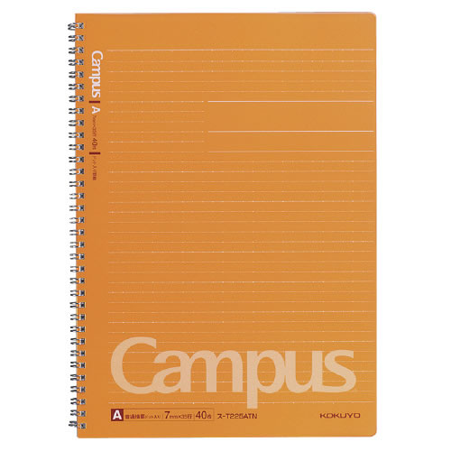 コクヨ キャンパス ツインリングノート A4 普通横罫 ドット入り ス-T225ATN / 5セット