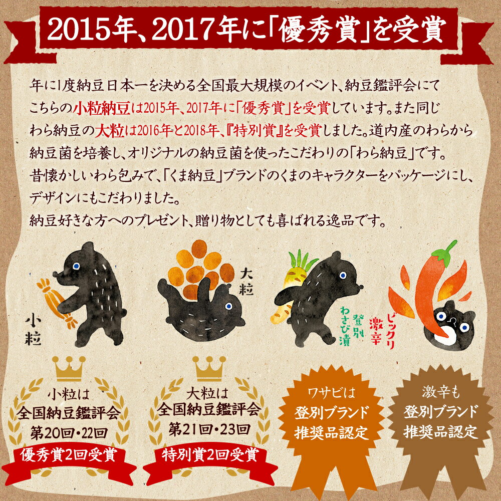 【北海道のわら納豆 大粒】 納豆 80g くま納豆 なっとう ナットウ わら ごはんのお供 おかず ご飯のおとも ごはんのおとも 北海道 お取り寄せグルメ 藁 ワラ 藁納豆 わら納豆 お取り寄せ 納豆菌 | ご飯のお供 朝ごはん 朝食 国産 ごはんの友 高級納豆 北海道産 プチギフト 3