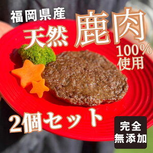 \24時間限定!ポイント5倍確定/ 京築産鹿肉 100% ハンバーグ お得な2個セット50g BUN’S KITCHEN 国産 保存料 着色料 無添加 獣医師公認 管理栄養士 ヒューマングレード 総合栄養食 冷凍品