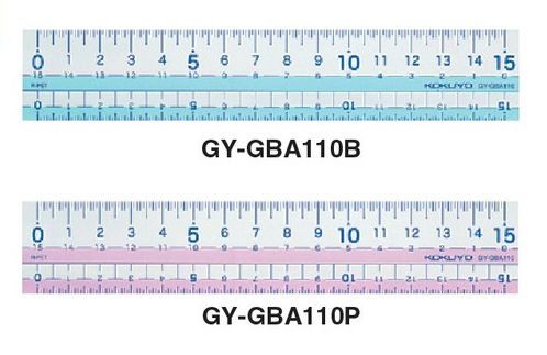 【メ可】コクヨ 直線定規 まなびすと 再生PET樹脂製 15cm目盛り GY-GBA110