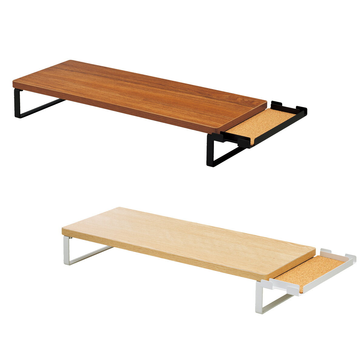 Rakuten - LIHITLAB.　机上台　幅500mm　サイドトレー付　MDF　スリム　A-8022