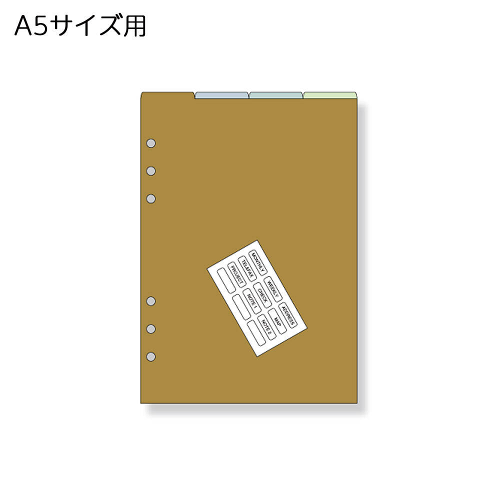 Desk Size - レイメイ藤井　ダ・ヴィンチ　リフィル　A5サイズ　カラーインデックス（4区分）　DAR508