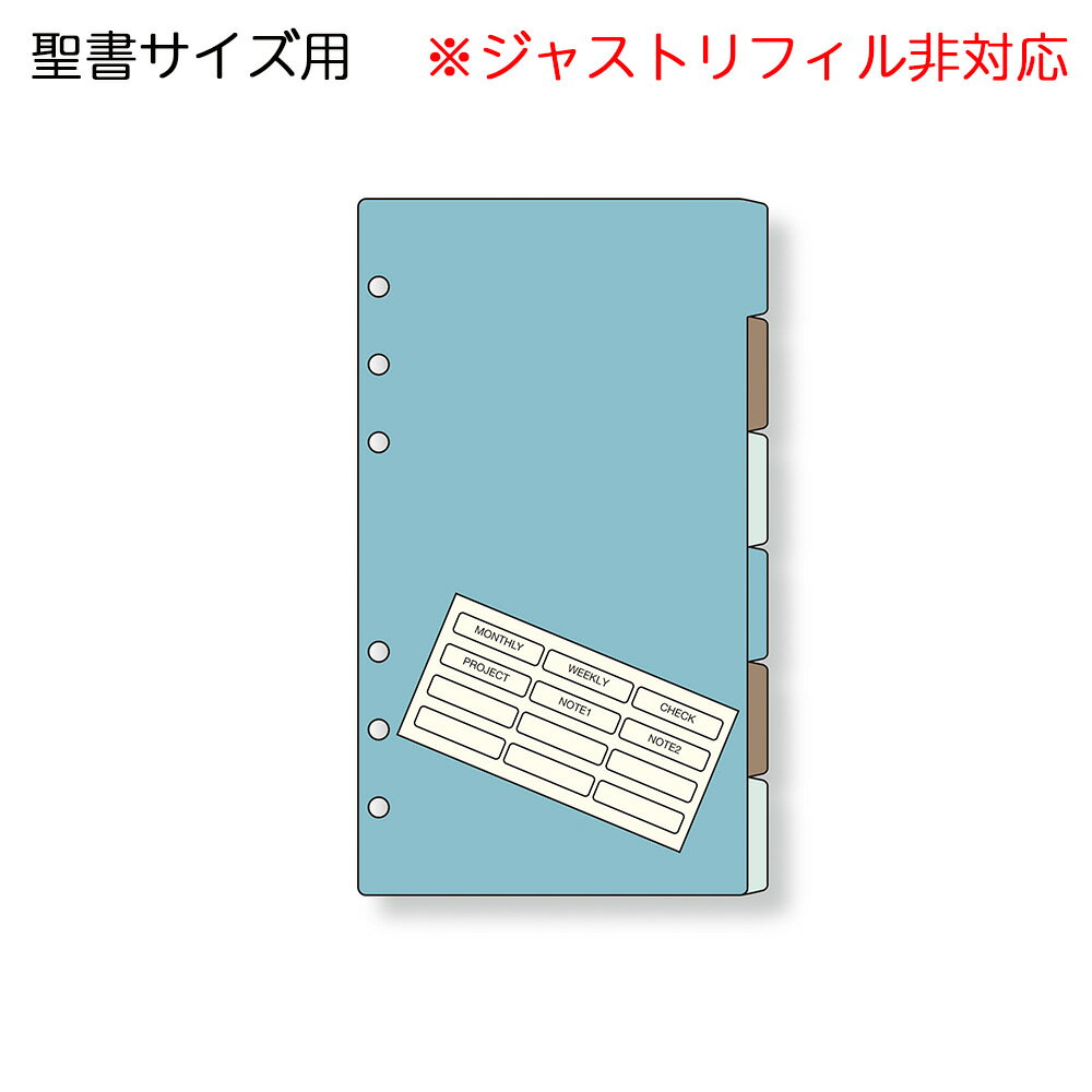 Bible Size - レイメイ藤井　ダ・ヴィンチ　リフィル　聖書サイズ　カラーインデックス（横型6区分）　DR1373