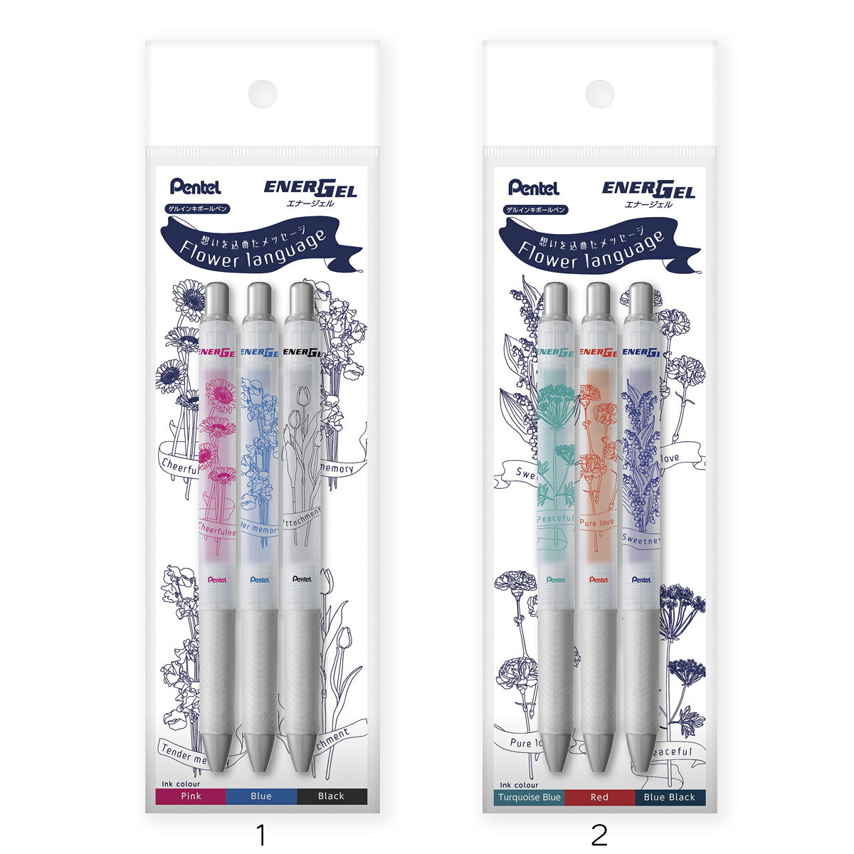 �ڤ�Ƥ롡���륤�󥭥ܡ���ڥ󡡥��ʡ������롡Flower language��0.5mm��3�ܥ��åȡ����ꡡBLN75TL-3STL