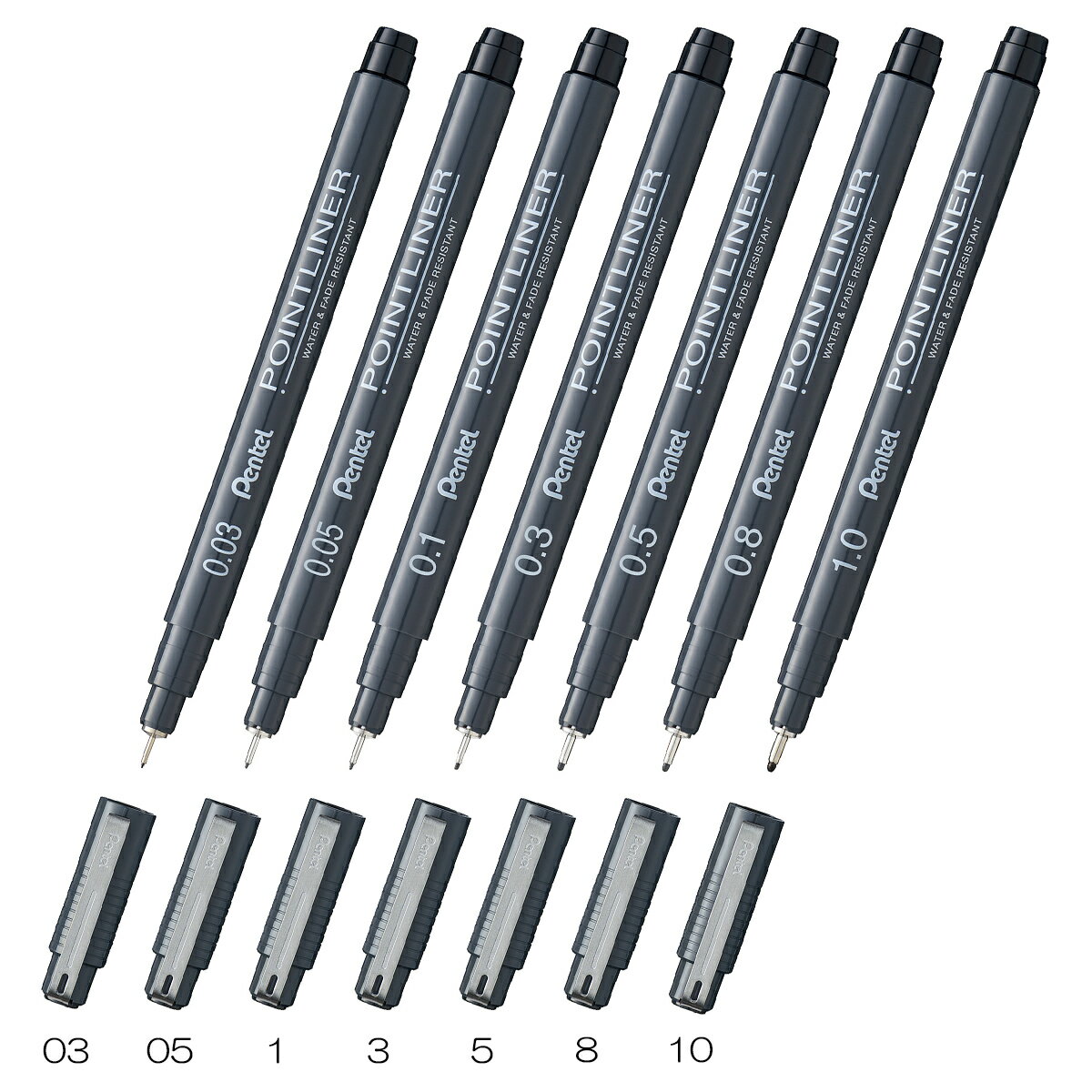 Rakuten - ぺんてる　水性顔料マーカー　ポイントライナー　0.03mm～1.0mm　S20P