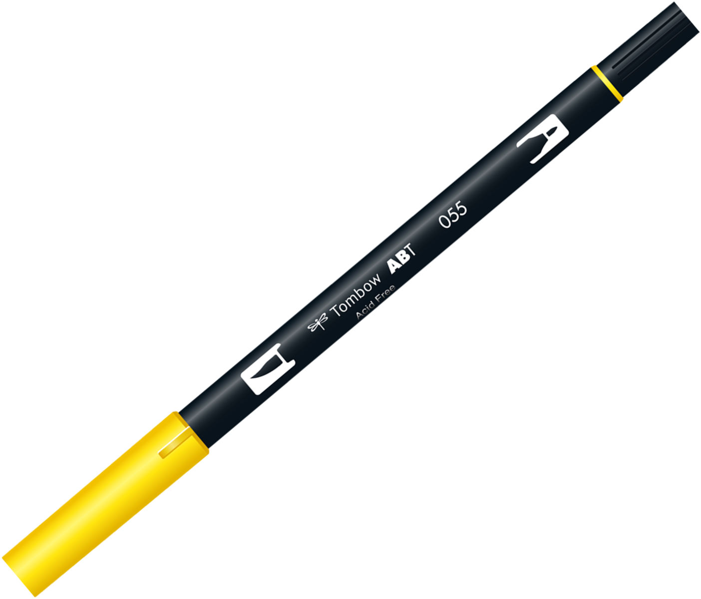 トンボ鉛筆　水性マーカー　AB−T＜Process Yellow(プロセスイエロー)＞　デュアルブラッシュペン　AB-T055