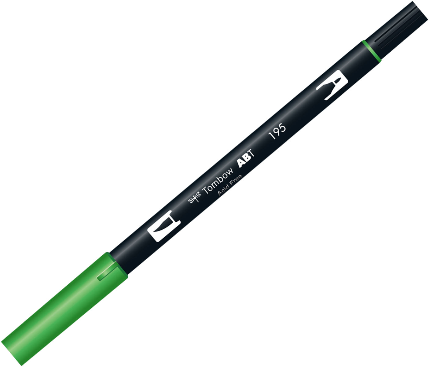 トンボ鉛筆　水性マーカー　AB−T＜Light Green(ライトグリーン)＞　デュアルブラッシュペン　AB-T195