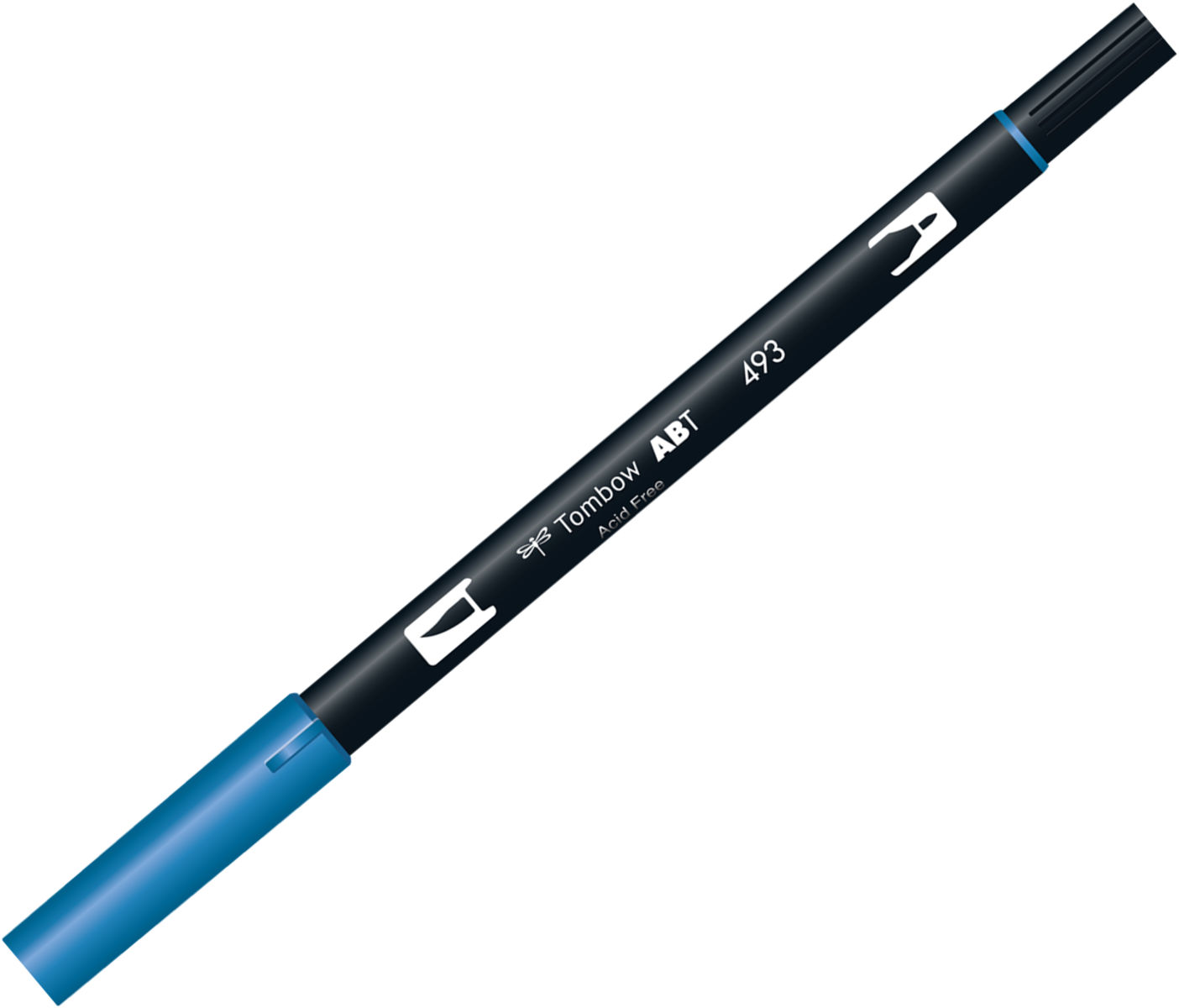 トンボ鉛筆　水性マーカー　AB−T＜Reflex Blue(リフレクスブルー)＞　デュアルブラッシュペン　AB-T493