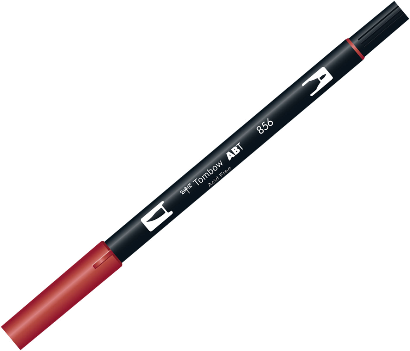 トンボ鉛筆　水性マーカー　AB−T＜Chinese Red(チャイニーズレッド)＞　デュアルブラッシュペン　AB-T856