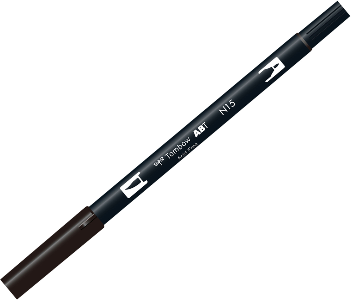 トンボ鉛筆　水性マーカー　AB−T＜Black(ブラック)＞　デュアルブラッシュペン　AB-TN15