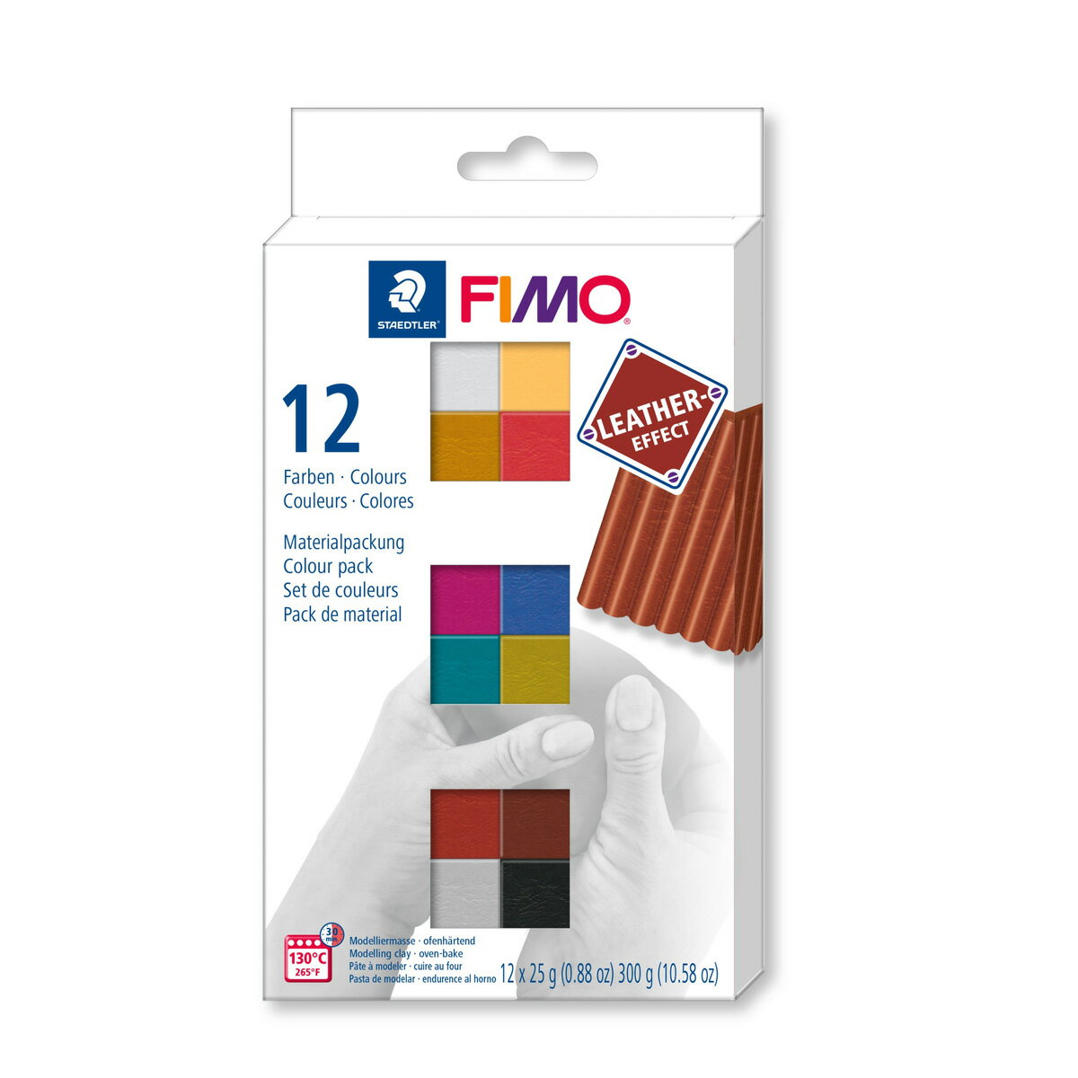 ステッドラー　CLAY FIMO　オーブンクレイ　フィモ　レザー　ハーフサイズ12色セット　8013-C12-2