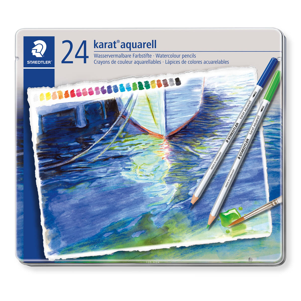 【メ可】ステッドラー カラト アクェレル水彩色鉛筆 24色セット (karat aquarell) 125M24