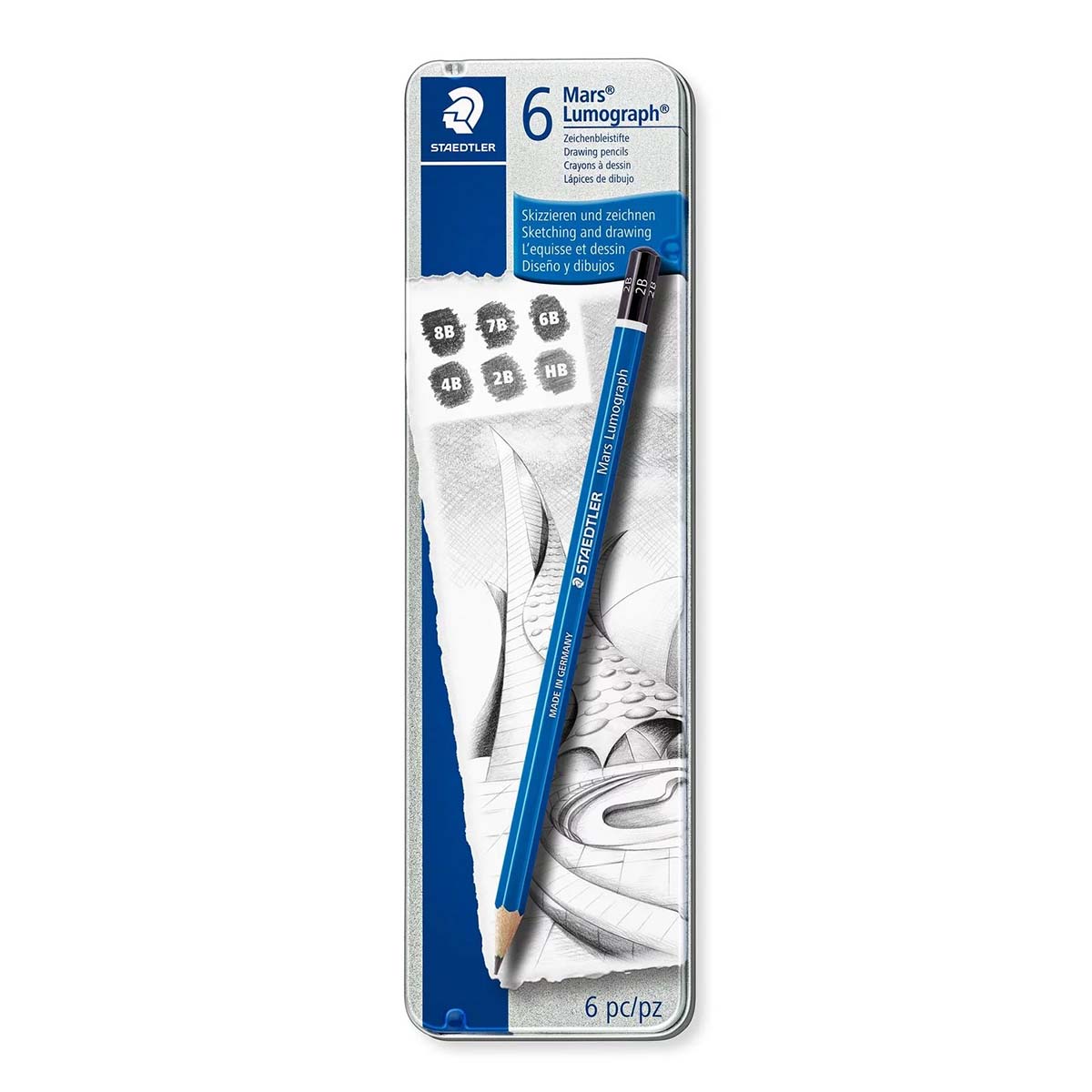 ステッドラー マルス ルモグラフ 製図用高級鉛筆 6本セット 100 G6