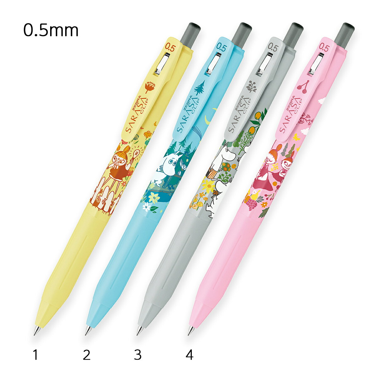 ゼブラ　ジェルボールペン　サラサクリップ　ムーミン限定デザイン2　黒インク　0.5mm　JJ29-MM2-BK