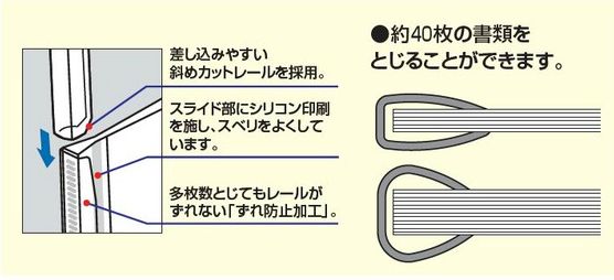 コクヨ　レールクリヤーホルダー　(厚とじ　PP)　A4縦　5冊パック　フ-W760NWX5 2