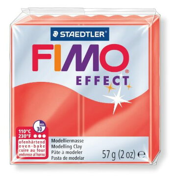 【メ可】ステッドラー CLAY FIMO オーブンクレイ フィモ エフェクト <半透明レッド> 8020-204
