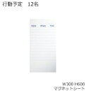コクヨ ホワイトボード BB-H800シリーズ マグネットシート 行動予定表 行動予定12名 板面W300×H600 BB-H8151KW