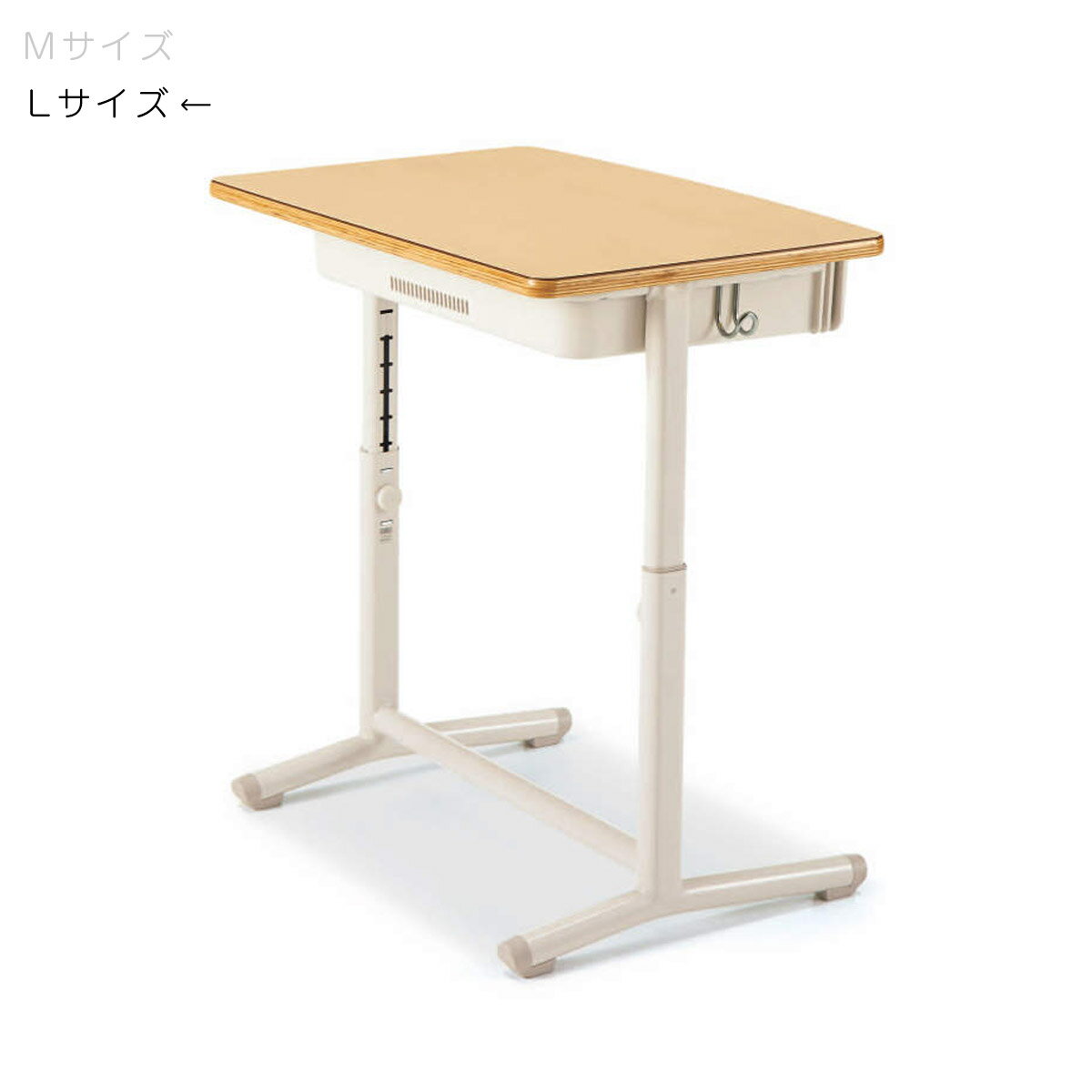 コクヨ　児童生徒用机　可動式　スタンダードタイプ＜スリットなし＞　W650×D450　プレーンナチュラル色　Lサイズ　JIS規格対応　ESD-CAS2RPL-EZMG21