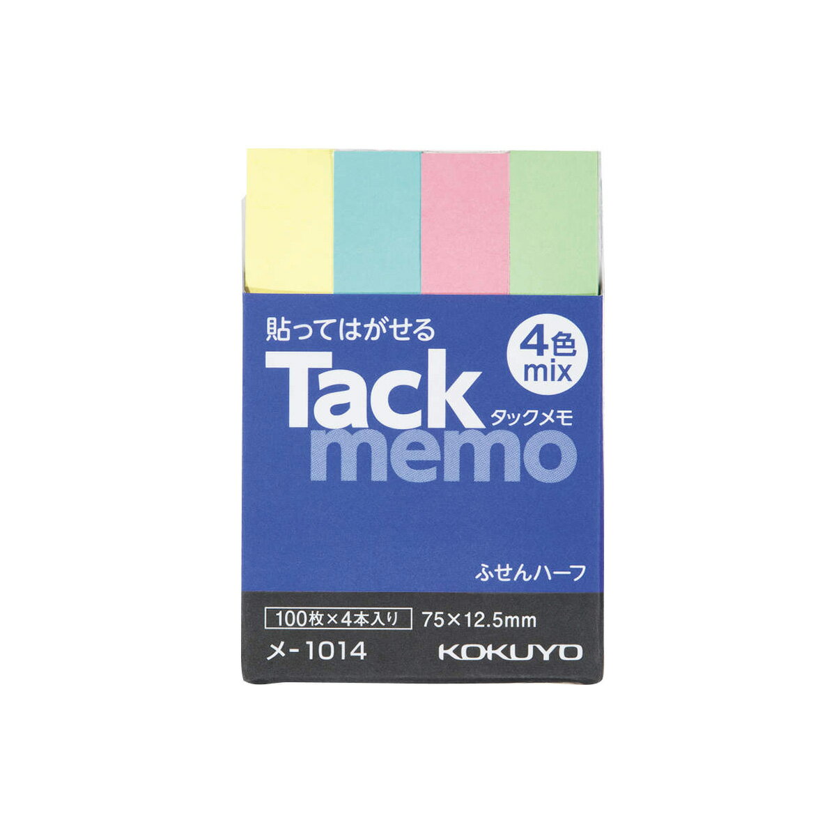 コクヨ　タックメモ　75×12.5mm付箋　100枚×4本　4色　メ-1014