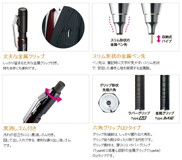 コクヨ　鉛筆シャープ　TypeM　0.7mm　本体色/青　PS-P402B-1P — vista 2