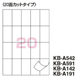 コクヨ　PPC用紙ラベル(共用タイプ)　A4　20面　10枚　KB-A591