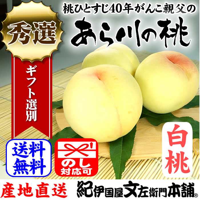 【予約販売】紀州和歌山　あら川の桃　【白桃種】　手選り【秀選】　約1．8kg／6玉...