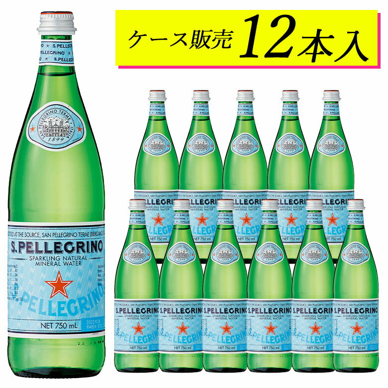 【ケース販売】 サンペレグリノ S.PELLEGRINO ミネラルウォーター 12本 750ml 硬水 炭酸入り 炭酸水 イタリア 12本入 ギフト 父の日 プ..