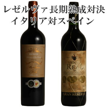 深みとコクを楽しむ☆イタリア・スペイン赤ワイン　リゼルヴァ2本飲み比べセット　ワイン　赤　赤ワイン　ワインセット　セット　ギフト　プレゼント　750ML