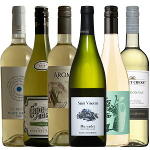 【世界の主要品種飲み比べ白6種】ワインが解る近道!各ぶどう品種の特徴を楽しむ単一品種飲み比べ6本セット! ギフト 父の日 750ML