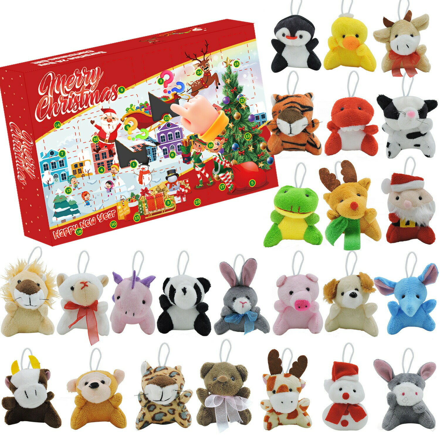 アドベントカレンダー 2025 ぬいぐるみ ストラップ キーホルダー 女の子 おもちゃ 動物 クリスマスプレ..