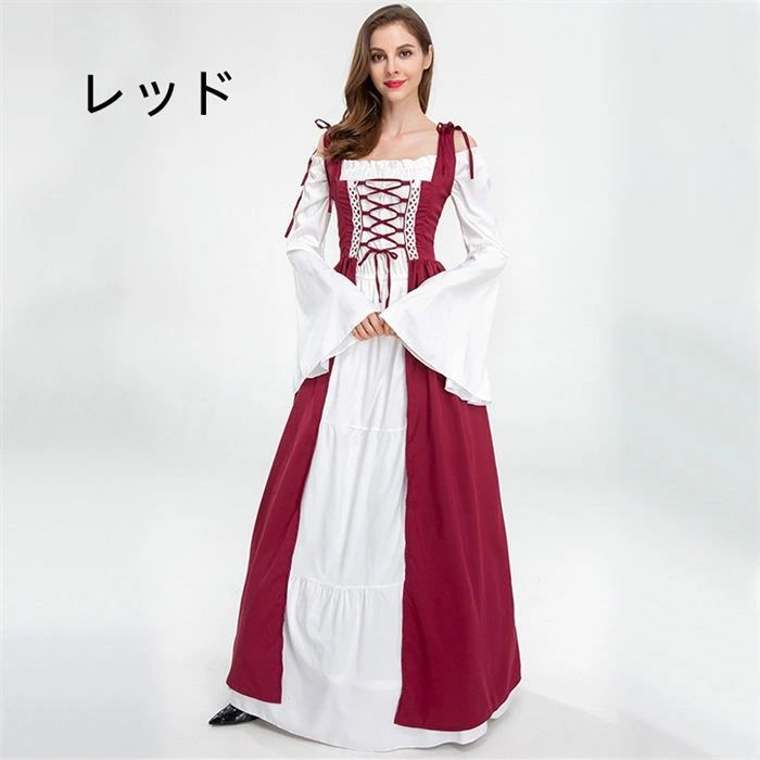 ハロウィン 衣装 レディース ワンピース 中世紀 コスチューム ロングワンピース ギリシア 神話 女王 プ..