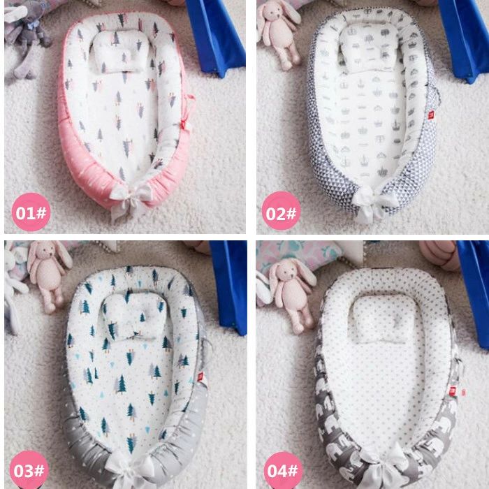 送料無料 ベビーベッド ベッドインベッド 2点セット まくら 赤ちゃんベッド 可愛い 13colours ベビーガード 取り外し可能 持ち運びに便利 出産祝い 海外通販 2