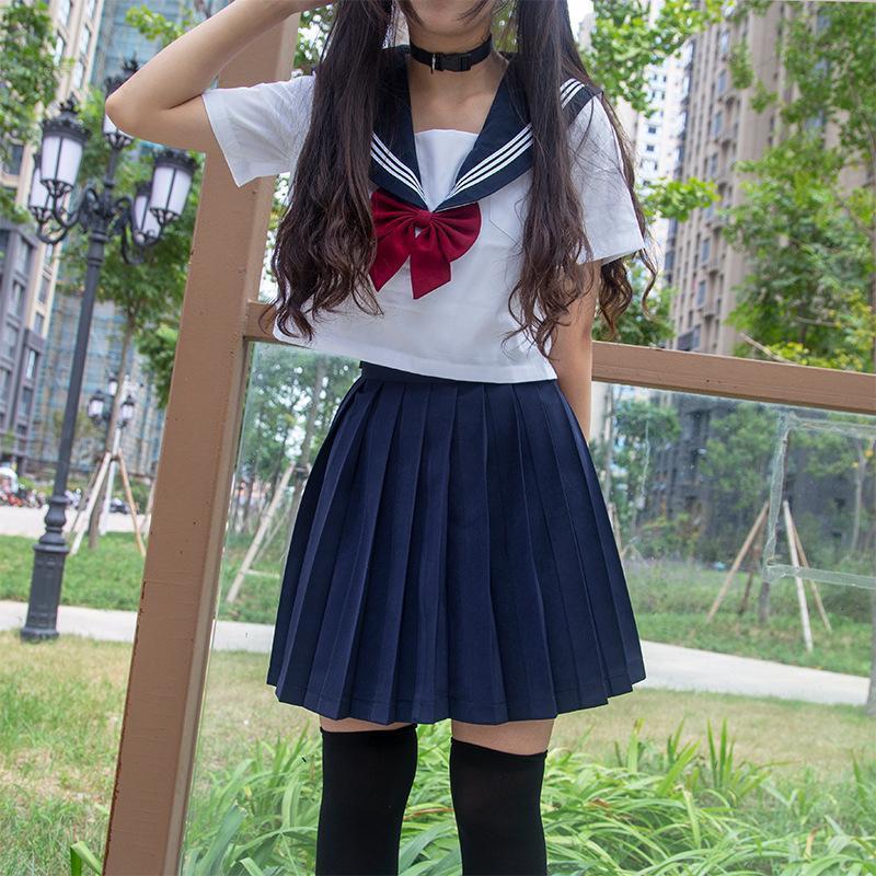 Buona vistaの【送料無料】コスプレ 制服 4点セット 女子高生 高校生 学生服 コスチューム コスプレ衣装 可愛い 彼女 セクシー 仮装 セーラー服 ミニスカ 大きいサイズ 文化祭｜アングル2