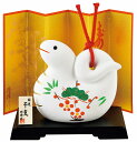 【開運 松竹梅巳福鈴(大)】干支 巳 置物 蛇 ヘビ へび 2025年 置物 運気アップ 風水 開運風水 陶器製 オブジェ 置物 お正月 ★開運招福の干支★ 縁起の良い置物 迎春 開運(3)