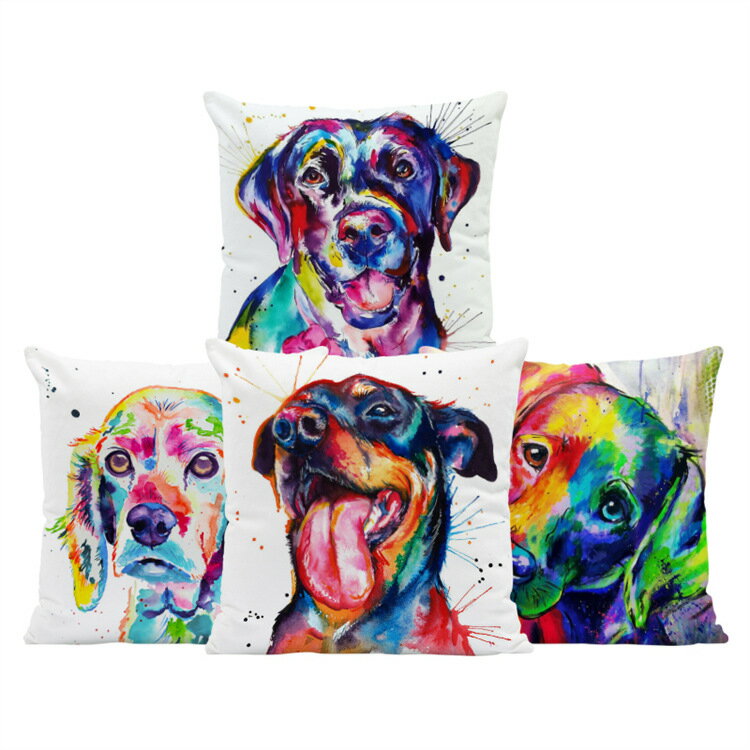 クッションカバー 45×45cm おしゃれ 犬 猫 置物インテリアデザイン小物猫 インテリア 犬 猫 イヌ 犬 ペ..