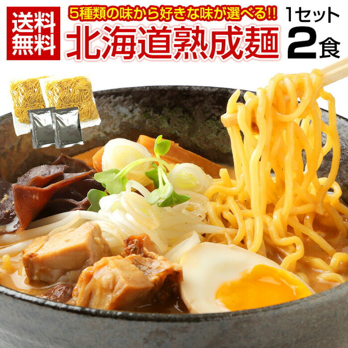 ラーメン 送料無料【5種から選べる 札幌熟成.ラーメン2食セット.】北海道 札幌 らーめん 詰め合わせ 味噌 みそ 塩 醤油 つけ麺 スープカレー味 訳あり 食品 ポイント消化 500円 お取り寄せグルメ 有名店 ご当地 お土産 業務用 食品【G】【N】